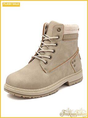 Waterproof Lace-Up Hiking Combat Ankle Boots Memory Foam Work Boots